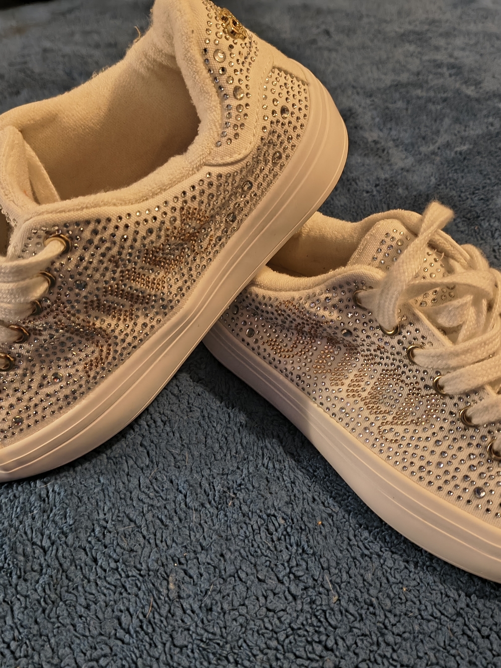 Juicy Couture White Crystal-Embellished Women’s Sneakers